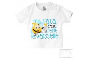 Tee-shirt de bébé tu vas être ma tata de cœur garçon