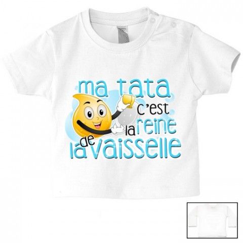 Tee-shirt de bébé tu vas être ma tata de cœur garçon