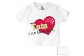 Tee-shirt de bébé ma tatie m’adore fille