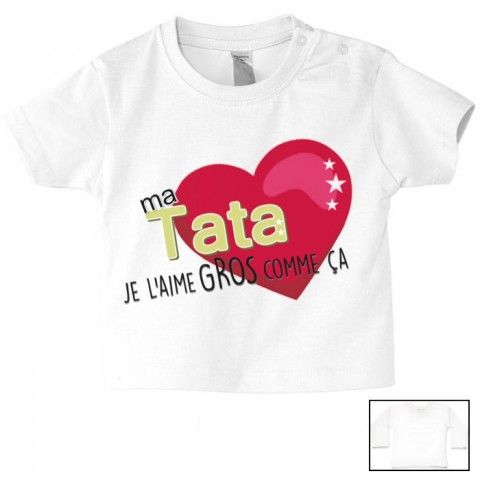 Tee-shirt de bébé ma tatie m’adore fille