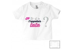 Tee-shirt de bébé tu vas être ma tata de cœur garçon