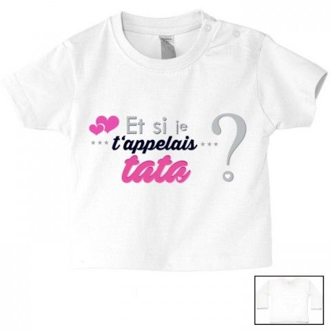 Tee-shirt de bébé tu vas être ma tata de cœur garçon