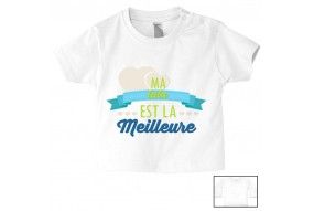 Tee-shirt de bébé tu vas être ma tata de cœur garçon