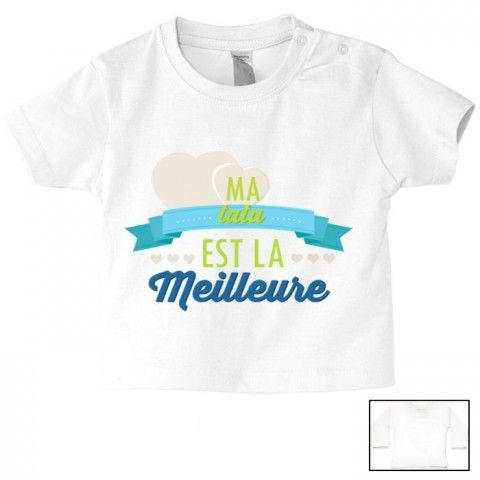 Tee-shirt de bébé tu vas être ma tata de cœur garçon