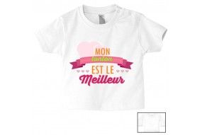 Tee-shirt de bébé tu vas être ma tata de cœur garçon