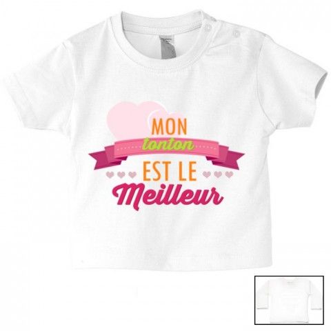 Tee-shirt de bébé tu vas être ma tata de cœur garçon