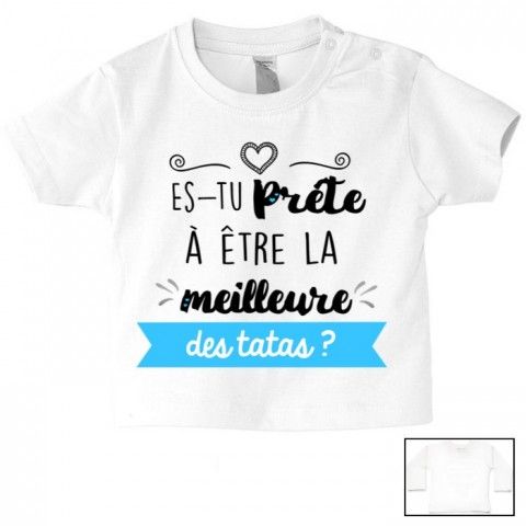    Tee-shirt de bébé tu vas être ma tata de cœur fille