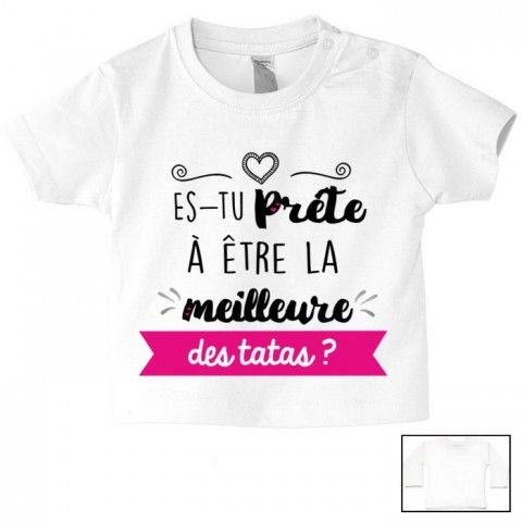 Tee-shirt de bébé tu vas être ma tata de cœur garçon