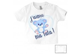 Tee-shirt de bébé tu vas être ma tata de cœur garçon