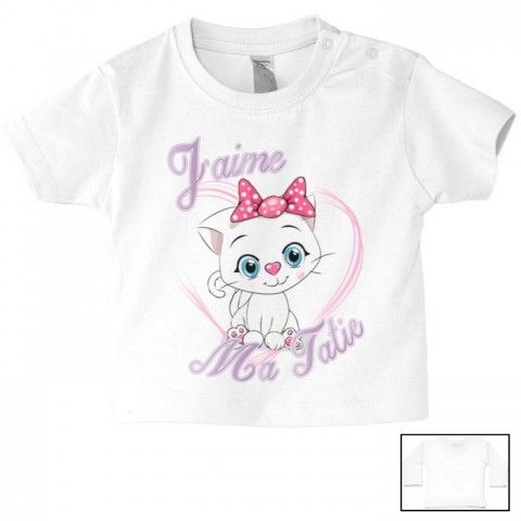 Tee-shirt de bébé j’aime ma tata trois étoiles garçon