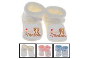 Chaussons de bébé ma tatie m’adore garçon