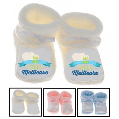 Chaussons de bébé tu vas être ma tata de cœur fille