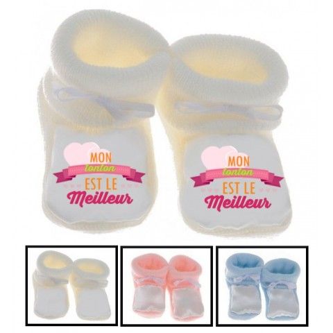 Chaussons de bébé ma tatie m’adore fille