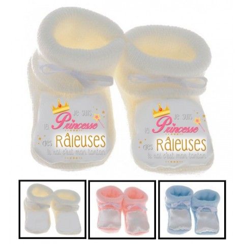 Chaussons de bébé tu vas être ma tata de cœur garçon