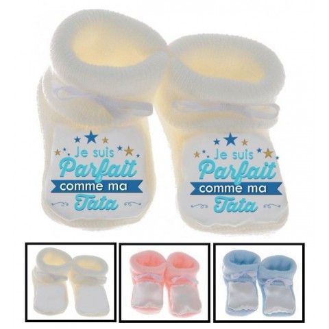 Chaussons de bébé ma tatie m’adore fille