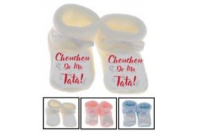 Chaussons de bébé tu vas être ma tata de cœur fille