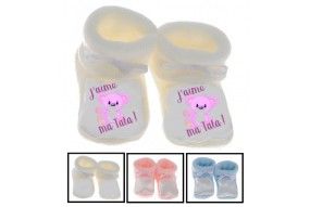 Chaussons de bébé ma tatie m’adore fille