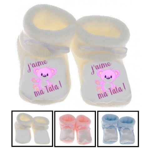 Chaussons de bébé ma tatie m’adore fille