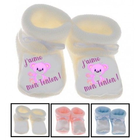 Chaussons de bébé tu vas être ma tata de cœur garçon