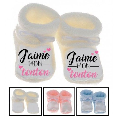 Chaussons de bébé tu vas être ma tata de cœur garçon