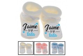 Chaussons de bébé tu vas être ma tata de cœur fille