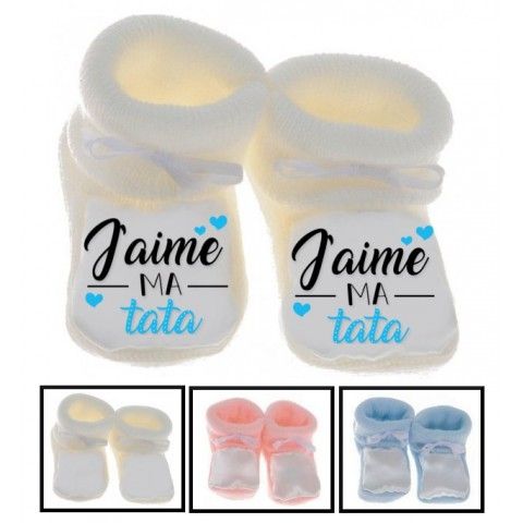 Chaussons de bébé tu vas être ma tata de cœur fille