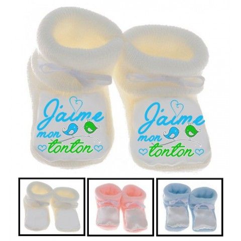 Chaussons de bébé ma tatie m’adore garçon