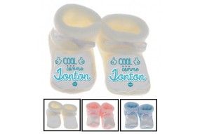 Chaussons de bébé ma tatie m’adore garçon