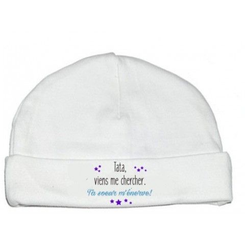 Bonnet de bébé ma tatie m’adore garçon 