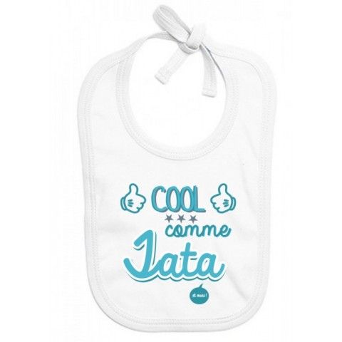 Bavoir de bébé cool comme tata et ouai fille