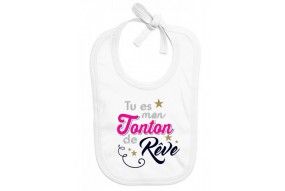 Bavoir de bébé tu es mon tonton de rêve étoile doré garçon