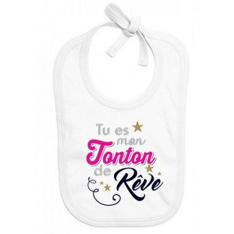 Bavoir de bébé tu es mon tonton de rêve étoile doré garçon