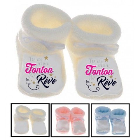 Chaussons de bébé ma tatie m’adore garçon