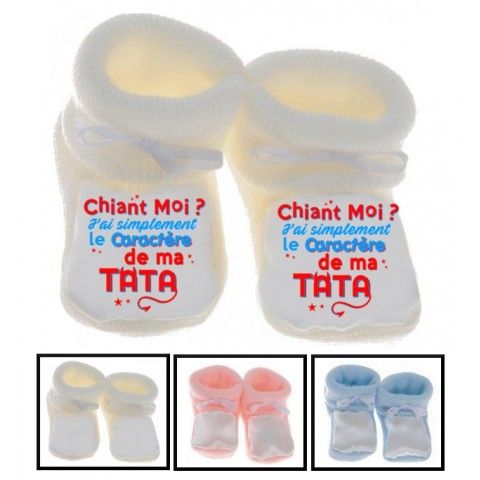 Chaussons de bébé ma tatie m’adore garçon