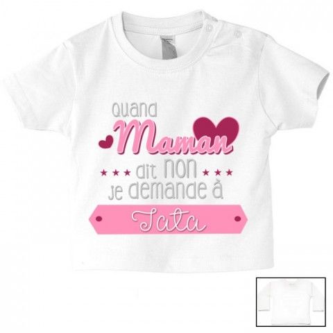 Tee-shirt de bébé ma tatie m’adore fille