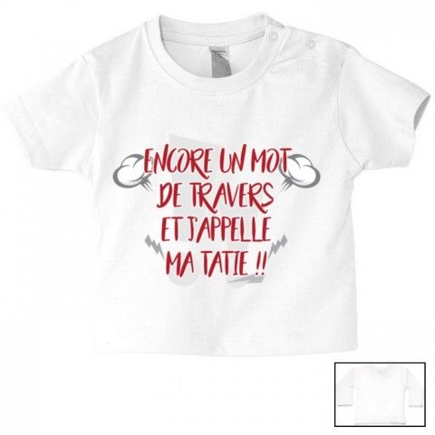    Tee-shirt de bébé tu vas être ma tata de cœur fille