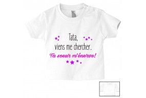    Tee-shirt de bébé tu vas être ma tata de cœur fille