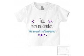 Tee-shirt de bébé tu vas être ma tata de cœur garçon