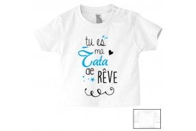    Tee-shirt de bébé tu vas être ma tata de cœur fille