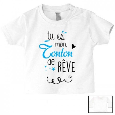 Tee-shirt de bébé tu vas être ma tata de cœur garçon