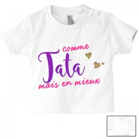 Tee-shirt de bébé ma tatie m’adore fille