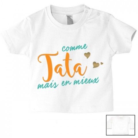 Tee-shirt de bébé ma tatie m’adore fille