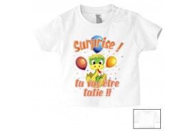    Tee-shirt de bébé tu vas être ma tata de cœur fille