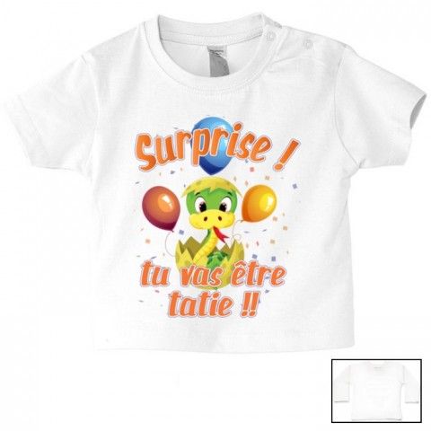    Tee-shirt de bébé tu vas être ma tata de cœur fille