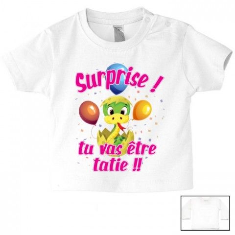    Tee-shirt de bébé tu vas être ma tata de cœur fille