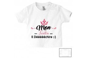    Tee-shirt de bébé tu vas être ma tata de cœur fille