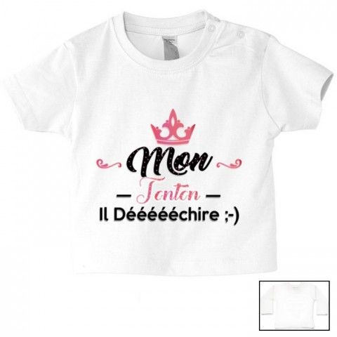    Tee-shirt de bébé tu vas être ma tata de cœur fille