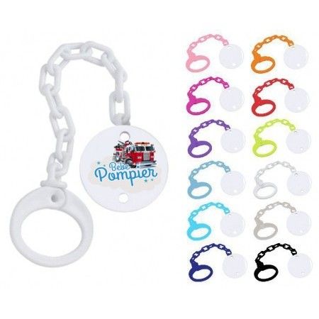 Attache Tetine Bebe Pompier Etoiles Garcon