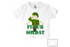 Tee-shirt de bébé futur militaire comme papa