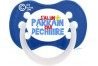 Tétine personnalisée Penguins bleue silicone